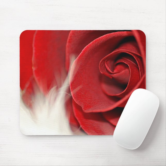 Rote Rose auf Fisch Mousepad (Mit Mouse)