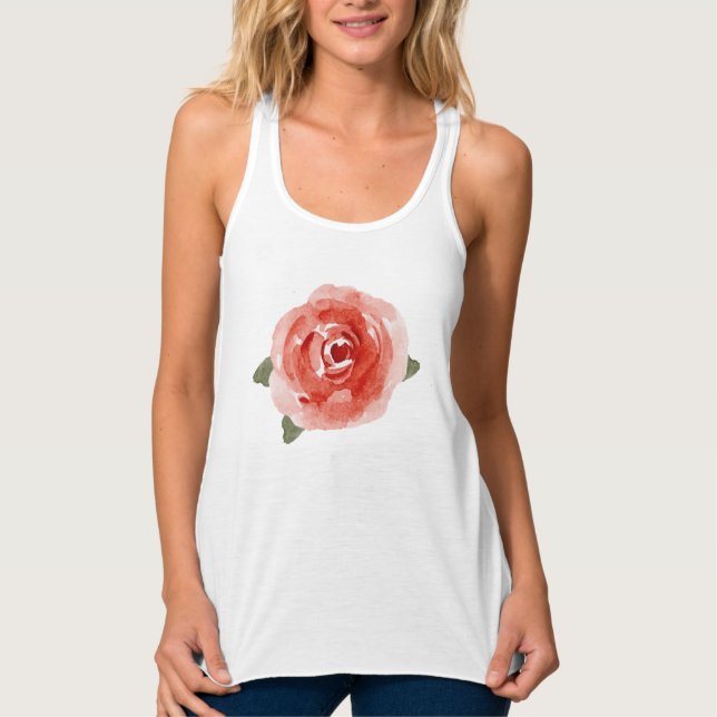Rote Rose auf Panzer Tank Top (Vorderseite)