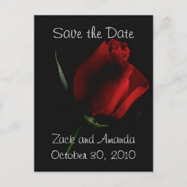 Rote Rose auf Schwarz - Einladung