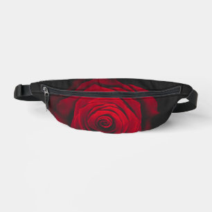 Rote Rose auf schwarzem Hintergrund mit Vintage-Ef Bauchtasche