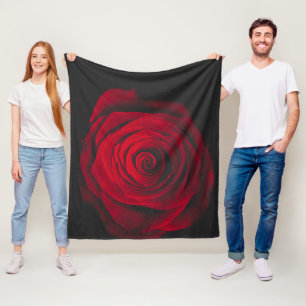 Rote Rose auf schwarzem Hintergrund mit Vintage-Ef Fleecedecke