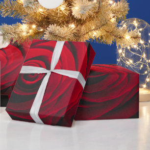 Rote Rose auf schwarzem Hintergrund mit Vintage-Ef Geschenkpapier
