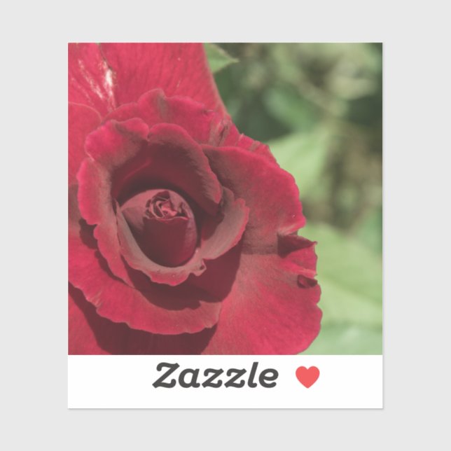 Rote Rose Aufkleber (Blatt)
