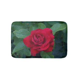 Rote Rose aus der Nähe Badematte