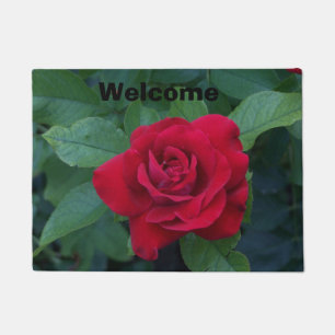Rote Rose aus der Nähe Fußmatte