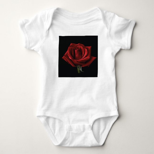 Rote Rose Baby Strampler (Vorderseite)