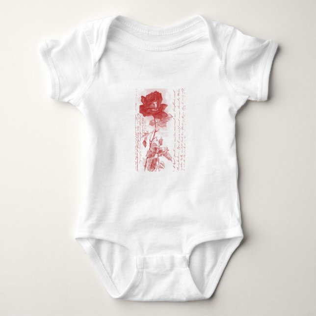 Rote Rose Baby Strampler (Vorderseite)