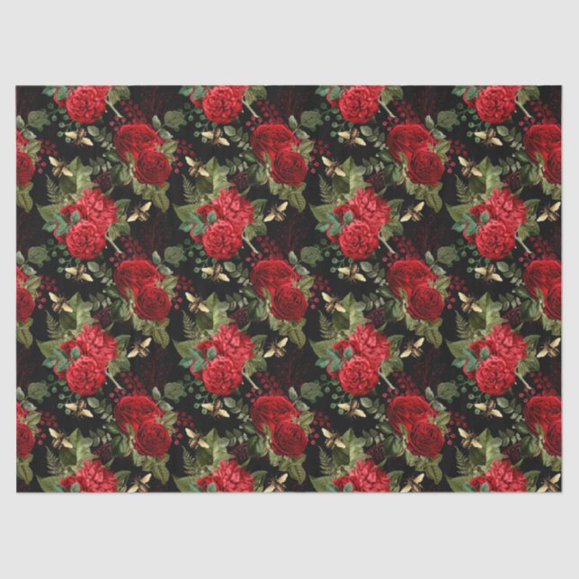 Rote Rose Bee Series Design 18 Tissue Paper Seidenpapier (Vorderseite)