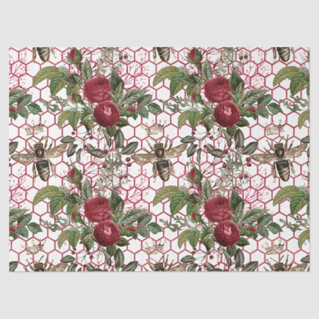 Rote Rose Bee Series Design 41 Seidenpapier (Vorderseite)