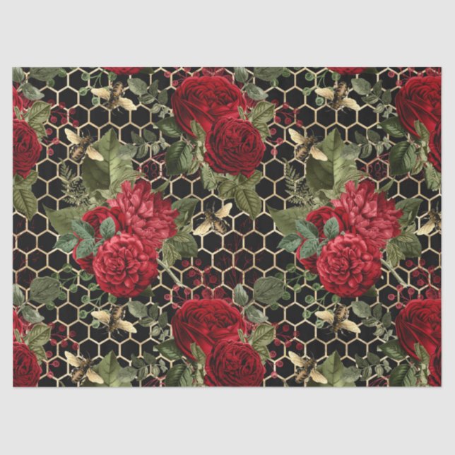 Rote Rose Bee Series Design 46 Seidenpapier (Vorderseite)
