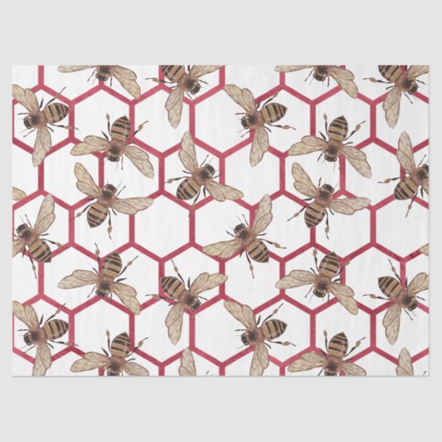 Rote Rose Bee Series Design 50 Seidenpapier (Vorderseite)