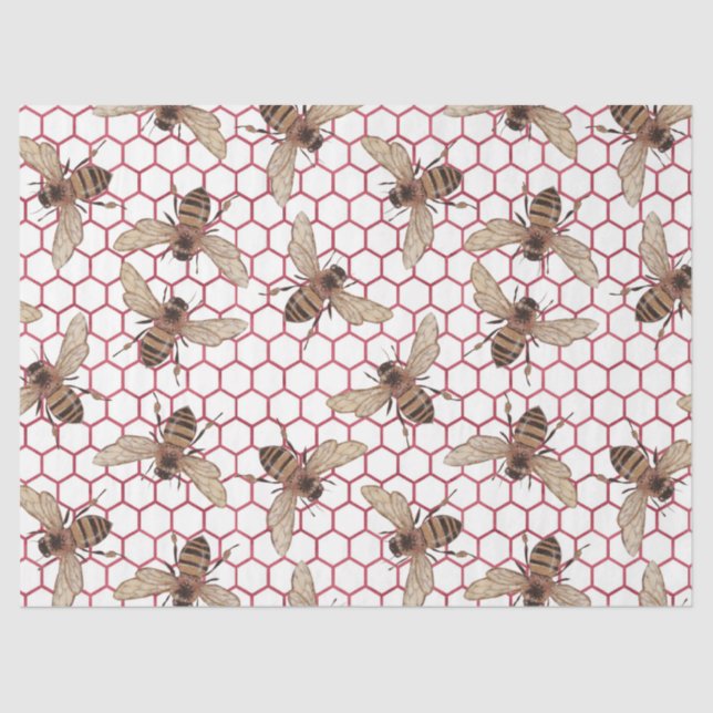 Rote Rose Bee Series Design 52 Seidenpapier (Vorderseite)