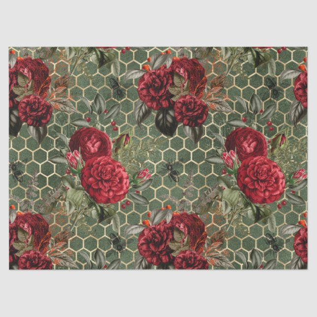 Rote Rose Bee Series Design 58 Seidenpapier (Vorderseite)