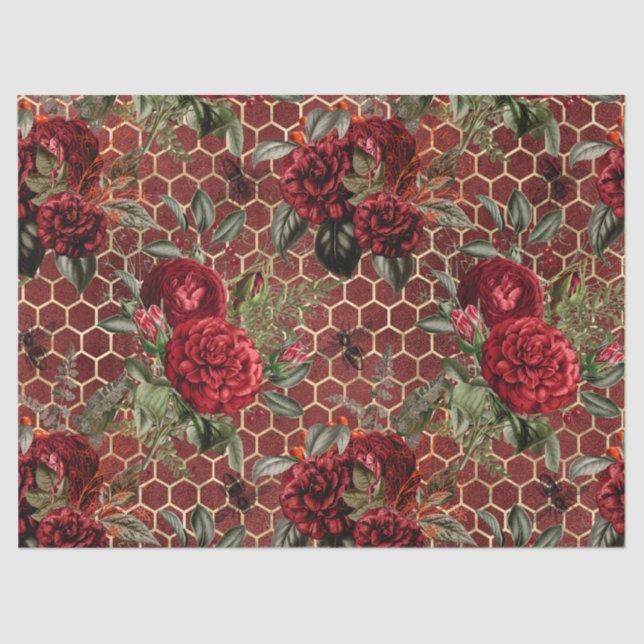 Rote Rose Bee Series Design 59 Seidenpapier (Vorderseite)