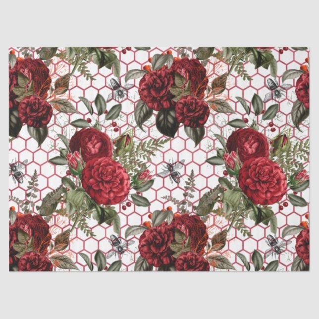 Rote Rose Bee Series Design 61 Seidenpapier (Vorderseite)