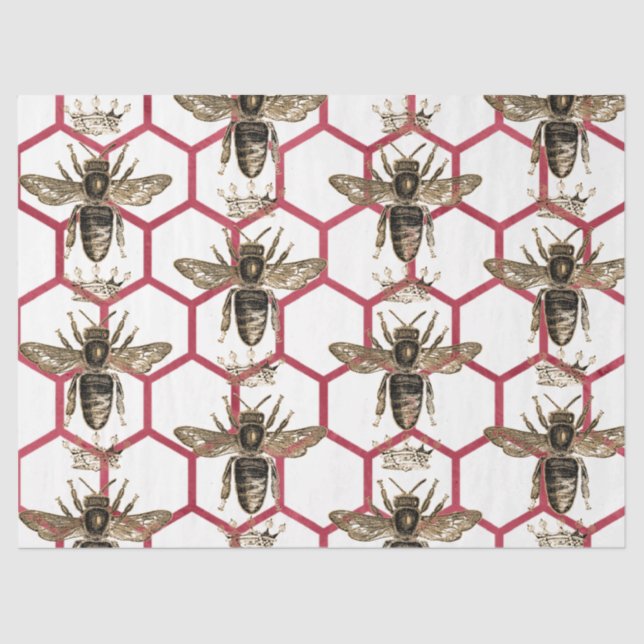Rote Rose Bee Series Design 64 Seidenpapier (Vorderseite)