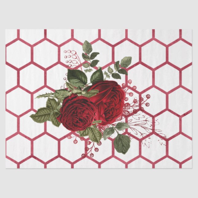 Rote Rose Bee Series Design 65 Seidenpapier (Vorderseite)