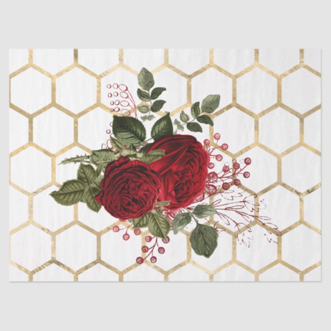 Rote Rose Bee Series Design 66 Seidenpapier (Vorderseite)