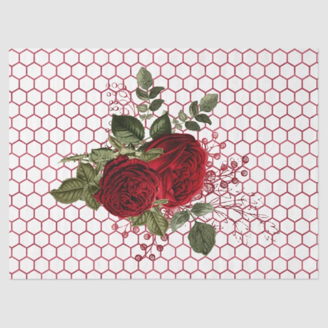Rote Rose Bee Series Design 67 Seidenpapier (Vorderseite)