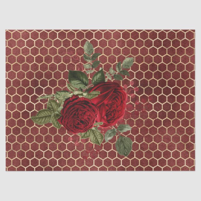Rote Rose Bee Series Design 69 Seidenpapier (Vorderseite)