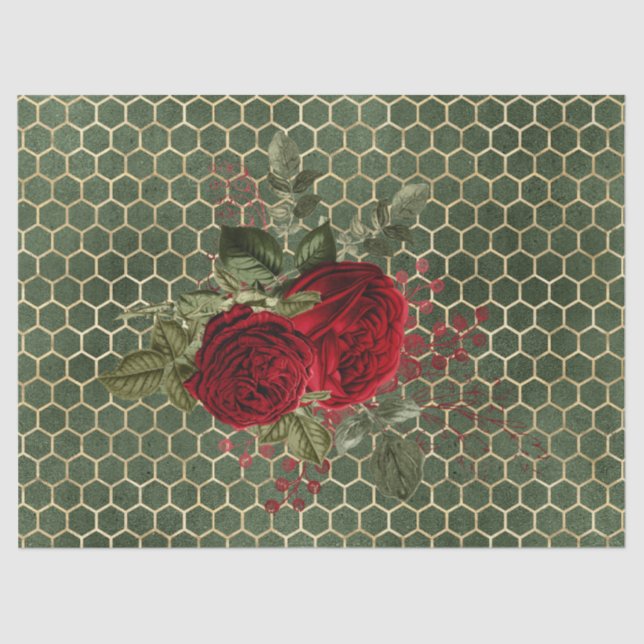 Rote Rose Bee Series Design 70 Seidenpapier (Vorderseite)