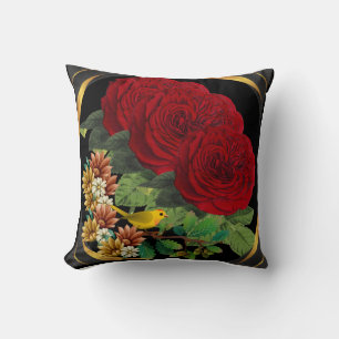 Rote Rose Bird Pillow Kissen
