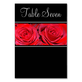 Rote Rose Black Silver Wedding Tischnummer