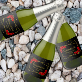 Rote Rose Black und Gold Quinceñera