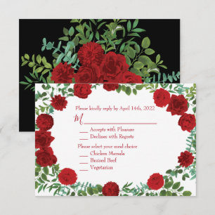Rote Rose Black Wedding Gothic Dark Einladung