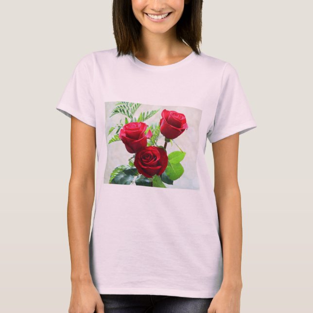 Rote Rose Bloom T - Shirt (Vorderseite)