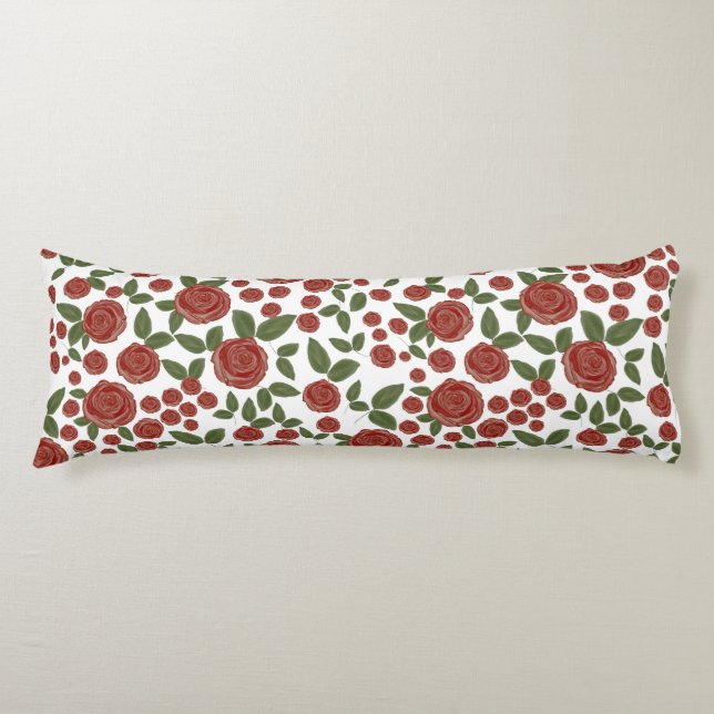 rote Rose blorweiß Seitenschläferkissen (Vorderseite)