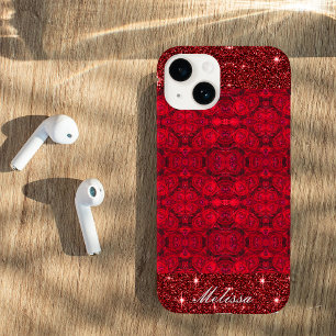 Rote Rose blüht mit Abtropfen - kundenspezifisch Case-Mate iPhone 14 Hülle