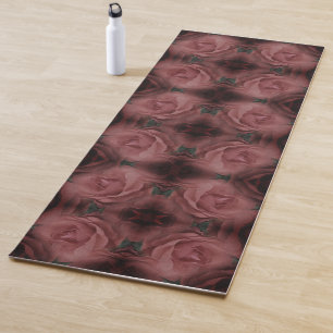 Rote Rose Blume Abstrakte Natur Vintag Yogamatte