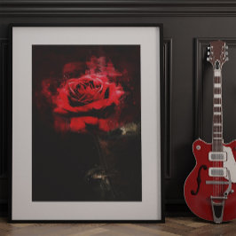 Rote Rose Blume Aquarell - bb Fotodruck
