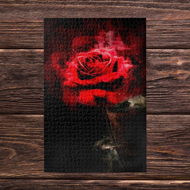 Rote Rose Blume Aquarell - bb Puzzle (Von Creator hochgeladen)