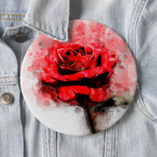 Rote Rose Blume Aquarell - wb Button