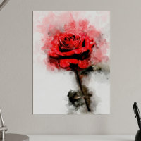 Rote Rose Blume Aquarell - wb