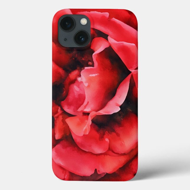 Rote Rose Blume Art Phone Case (Rückseite)