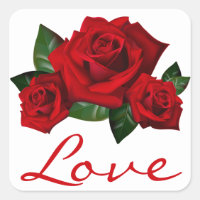 Rote Rose Blume Blumenaufkleber für Lieben