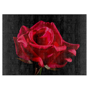 Rote Rose Blume Blumenblüte Schneidebrett