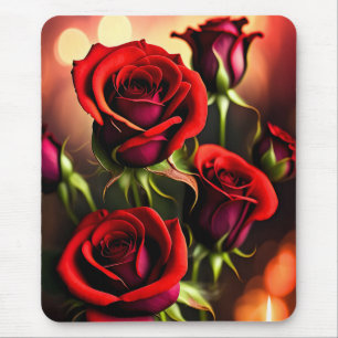 Rote Rose Blume Digitales Kunstwerk-58567 Mousepad