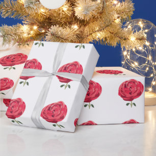 Rote Rose Blume Floral Rote Rose Geschenkpapier