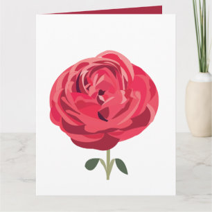 Rote Rose Blume Florale Rote Rose Grußkarte Karte