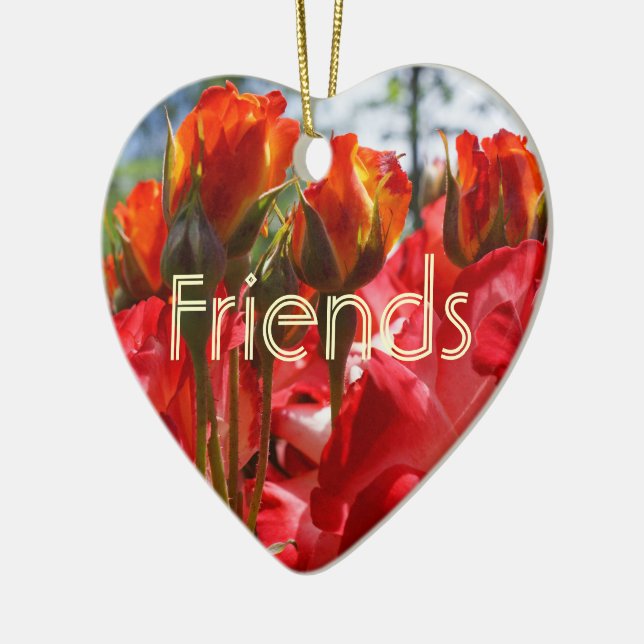 Rote Rose Blume Freundschaft Keramik Ornament (Links)