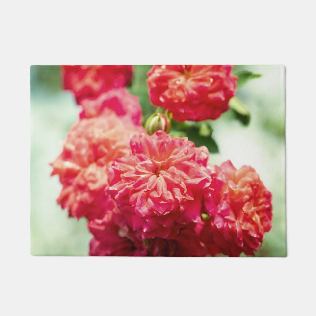 Rote Rose Blume Fußmatte (Vorderseite)