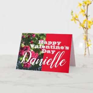 Rote Rose Blume glücklich Valentinstag Frauen Name Karte