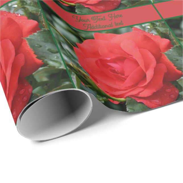 Rote Rose Blume im Blut Personalisiert Geschenkpapier (Rolleneckpunkt)