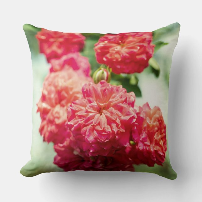 Rote Rose Blume Kissen (Vorderseite)