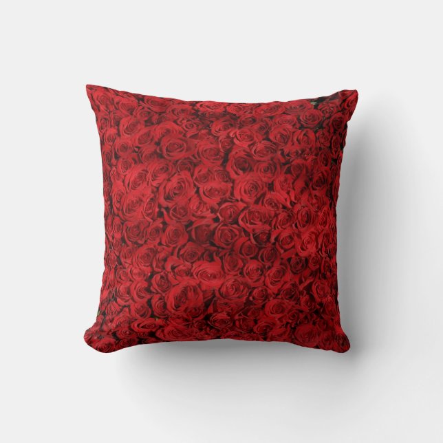 Rote Rose Blume Kissen (Vorderseite)