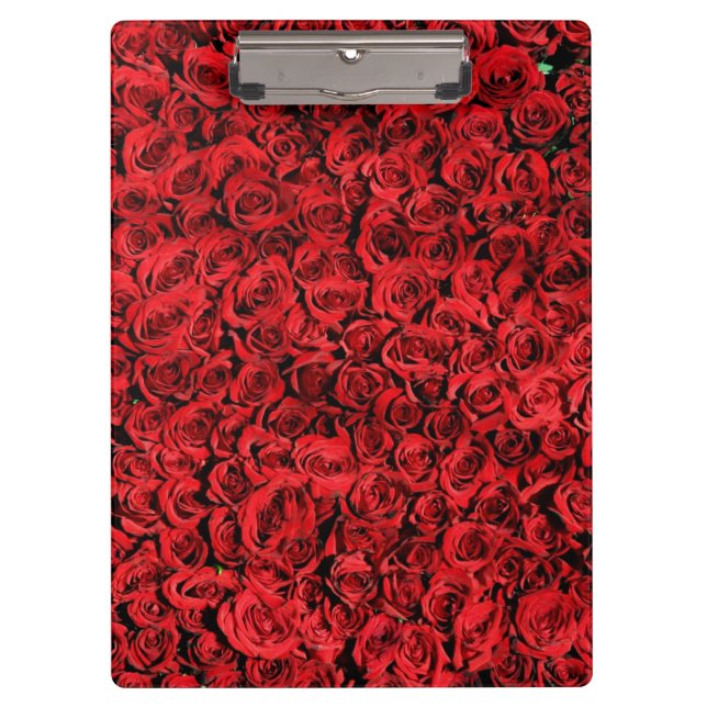 Rote Rose Blume Klemmbrett (Vorderseite)